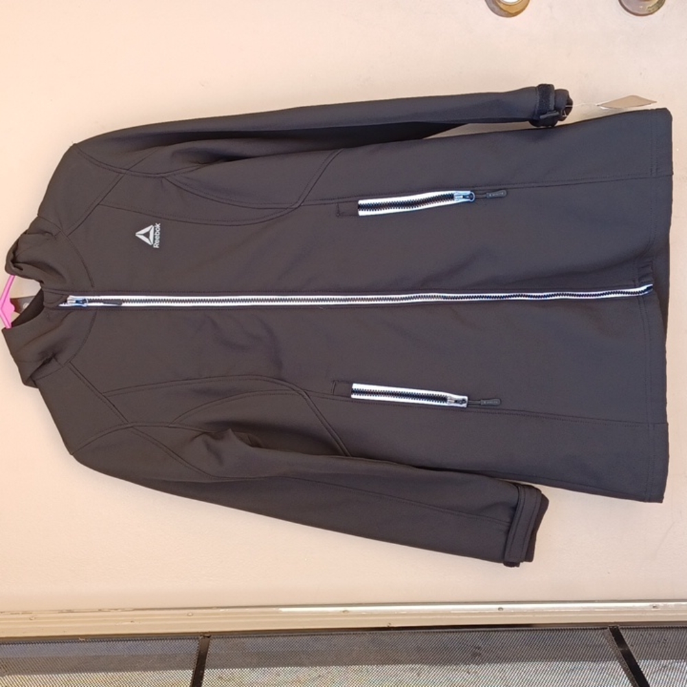 REEBOK BLACK LONG MID LENGTH COAT SIZE SMALL OUTER WEAR
